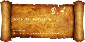 Bozsity Arnolda névjegykártya