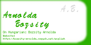 arnolda bozsity business card